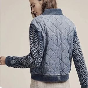 EUC cloth + Stone quilted bomber jacket Anthropologie